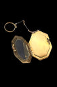 EARLY 19TH CENTURY SWISS ENAMEL COMPACT/MIRROR PENDANT