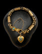 GEORGIAN 15CT GOLD BRACELET WITH A GEM SET HAND, SNAKE & HEART CLASP