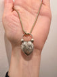 VICTORIAN SILVER PUFFY HEART PADLOCK