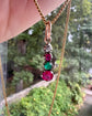 19TH CENTURY DIAMOND, RUBY & EMERALD PENDANT