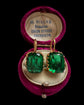EARLY VICTORIAN GREEN PASTE EARRINGS
