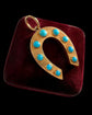 VICTORIAN 15CT GOLD & TURQUOISE HORSESHOE PENDANT