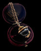 VICTORIAN 15CT GOLD COILD SNAKE & AGATE PENDANT
