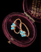 ANTIQUE TURQUOISE & PEARL FLOWER EARRINGS