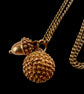 ANTIQUE 18CT GOLD MINI ACORN & CHESTNUT PENDANT