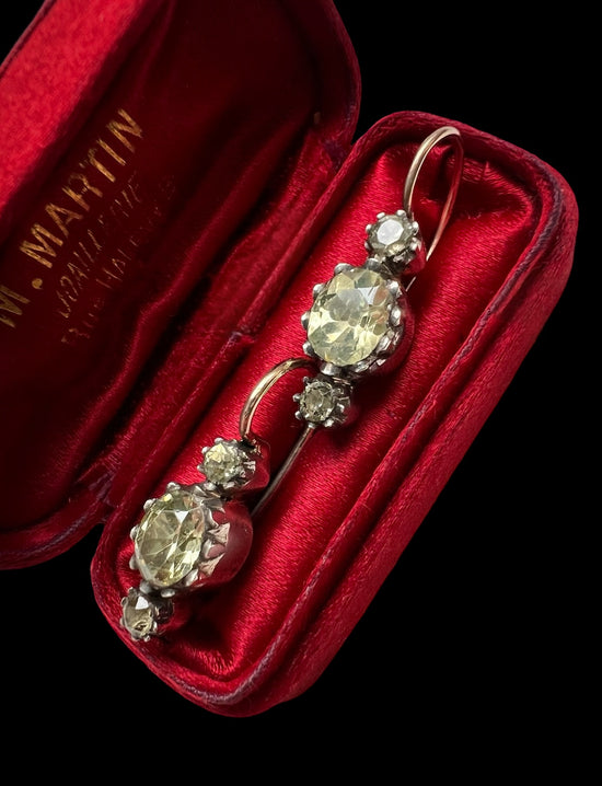 EARLY 19TH CENTURY CHRYSOBERYL EARRINGS