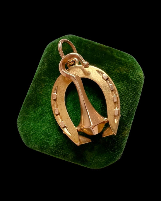 VICTORIAN 15CT GOLD HORSESHOE & NAIL FOLDING BUTTON HOOK