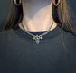 EDWARDIAN MARCASITE & PASTE HEART NECKLACE
