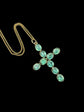 VICTORIAN FACETED PASTE AQUA BLUE CROSS PENDANT