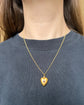 VICTORIAN 15CT GOLD & GARNET PUFFY HEART PENDANT