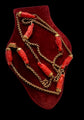 EARLY 19TH CENTURY CARVED CORAL HORSE & 18CT NECKLACE