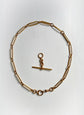 ANTIQUE 18CT GOLD PAPERCLIP ALBERT CHAIN