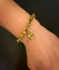 GEORGIAN 15CT GOLD BRACELET WITH A GEM SET HAND, SNAKE & HEART CLASP