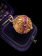 19TH CENTURY FRENCH 18CT GOLD & RUBY SPHERE PENDANT