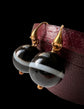 VICTORIAN 15CT GOLD SNAKE & AGATE EARRINGS