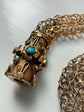 GEORGIAN 15CT BRACELET WIRH AN EXCEPTIONAL TURQUOISE SET CLASP