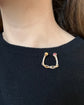 19TH CENTURY DIAMOND & RUBY DOUBLE HORSESHOE NAIL BROOCH