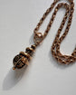 VICTORIAN 15CT COILED SNAKE & ENEMAL DROP PENDANT