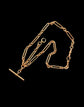 VICTORIAN 15CT GOLD PAPERCLIP LINK ALBERT CHAIN