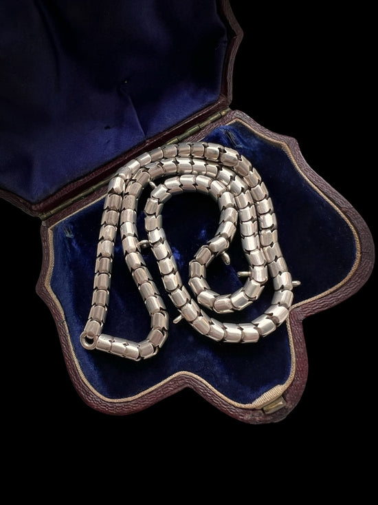 VICTORIAN SILVER SNAKE LINK CHAIN