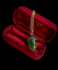 ANTIQUE GREEN SERPENTINE ACORN PENDANT