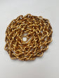 19TH CENTURY 14CT GOLD LOVERS KNOT & REEDED BELCHER CHAIN