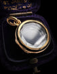 19TH CENTURY FACETED GLASS & ENAMEL 18CT GOLD LOCKET