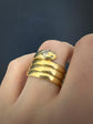 VICTORIAN 18CT GOLD & DIAMOND COILED SNAKE RING