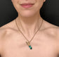 VICTORIAN 15CT GOLD & MALACHITE WHISTLE PENDANT