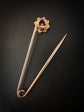 VICTORIAN CHUNKY PIN BROOCH WITH PEARL FLOWER