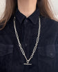 ANTIQUE SUPER CHUNKY SILVER PAPERCLIP CHAIN