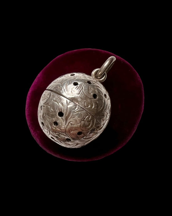 ANTIQUE SILVER POMANDER PENDANT