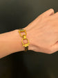 18CT GOLD SNAFFLE & ELEPHANT HAIR BANGLE