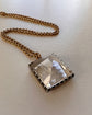 19TH CENTURY LARGE ROCK CRYSTAL PYRAMID PENDANT
