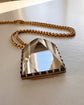 19TH CENTURY LARGE ROCK CRYSTAL PYRAMID PENDANT