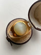 VICTORIAN CHRYSOBERYL CATS EYE & DIAMOND GYPSY RING