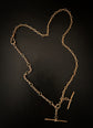 ANTIQUE 9CT GOLD CHARM CHAIN BRACELET