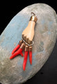EARLY 19TH CENTURY LAVA & CORAL HAND PENDANT