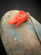 EARLY 19TH CENTURY CORAL GREYHOUND STICKPIN