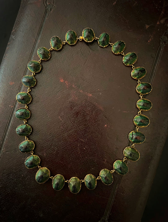 VICTORIAN SCARAB BEETLE RIVIÈRE NECKLACE