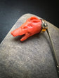 EARLY 19TH CENTURY CORAL GREYHOUND STICKPIN