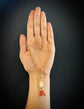 MOTHER OF PEARL & CORAL HAND PENDANT