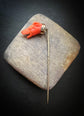 EARLY 19TH CENTURY CORAL GREYHOUND STICKPIN