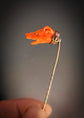 EARLY 19TH CENTURY CORAL GREYHOUND STICKPIN