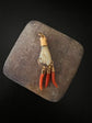 MOTHER OF PEARL & CORAL HAND PENDANT