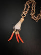 MOTHER OF PEARL & CORAL HAND PENDANT