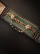 DOUBLE DIAMOND & PEARL TORTOISE BAR BROOCH SET