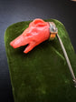 EARLY 19TH CENTURY CORAL GREYHOUND STICKPIN