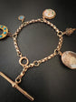 ANTIQUE 9CT GOLD CHARM CHAIN BRACELET