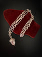 ANTIQUE SILVER PAPERCLIP ALBERT CHAIN WITH CHUNKY ACORN PENDANT